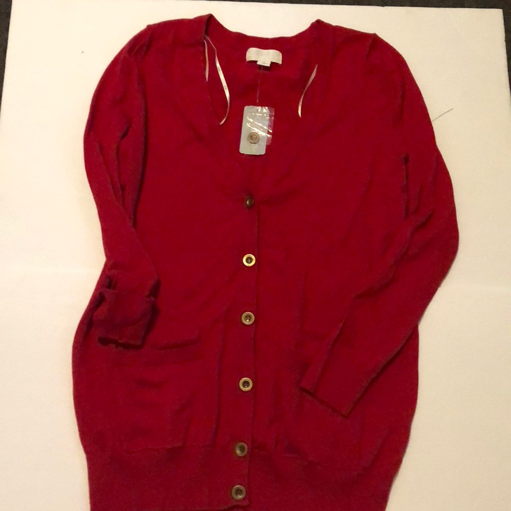 Red forever 21 button up cardigan size 1X
